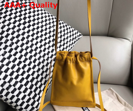 Jacquemus Le Pequeno Drawstring Leather Bag in Yellow Replica