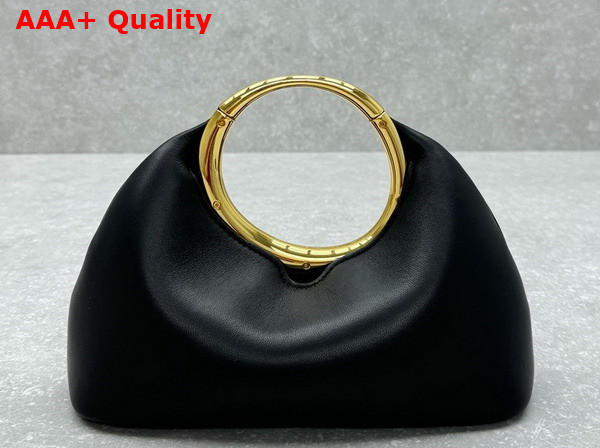 Jacquemus Le Petit Calino Les Sculptures Mini Ring Handbag in Black Nappa Leather Replica