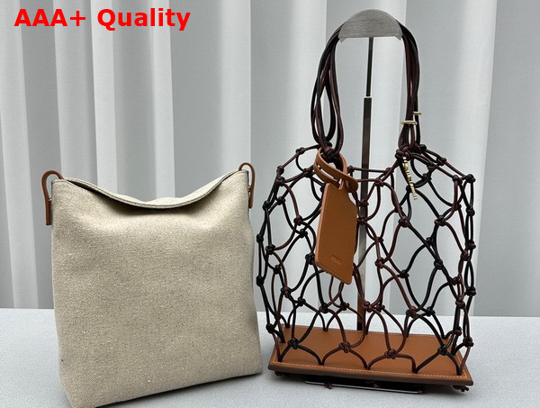 Jacquemus Le Petit Filet Pralu Fishnet Bag in Brown Replica