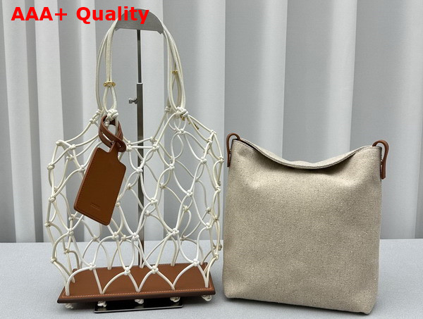 Jacquemus Le Petit Filet Pralu Fishnet Bag in Natural Replica
