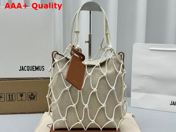 Jacquemus Le Petit Filet Pralu Fishnet Bag in Natural Replica