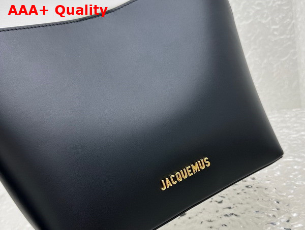 Jacquemus Le Petit Regalo Small Buckled Bucket Bag in Black Smooth Leather Replica