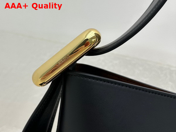 Jacquemus Le Petit Regalo Small Buckled Bucket Bag in Black Smooth Leather Replica