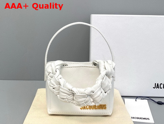 Jacquemus Le Petit Sac Noeud Braided Handle Mini Bag in White Replica