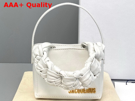 Jacquemus Le Petit Sac Noeud Braided Handle Mini Bag in White Replica