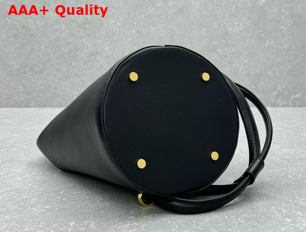 Jacquemus Le Petit Tourni Les Classiques Mini Knotted Bucket Bag in Black Replica
