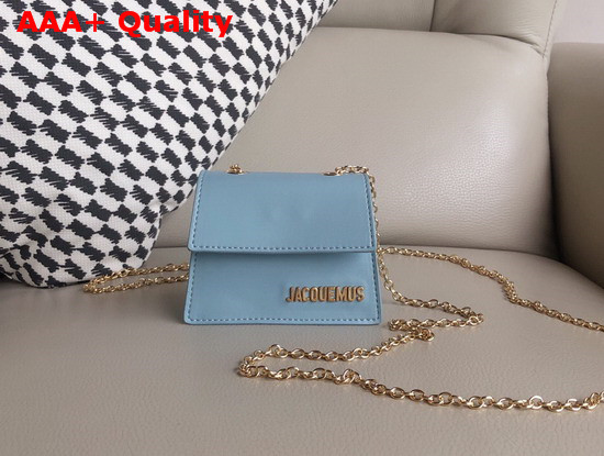 Jacquemus Le Piccolo Mini Crossbody Bag in Baby Blue Rubberized Leather Replica