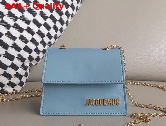 Jacquemus Le Piccolo Mini Crossbody Bag in Baby Blue Rubberized Leather Replica