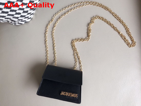 Jacquemus Le Piccolo Mini Crossbody Bag in Black Rubberized Leather Replica