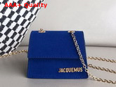 Jacquemus Le Piccolo Mini Crossbody Bag in Blue Suede Replica