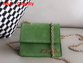Jacquemus Le Piccolo Mini Crossbody Bag in Green Suede Leather Replica