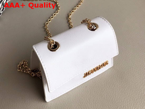 Jacquemus Le Piccolo Mini Crossbody Bag in White Rubberized Leather Replica