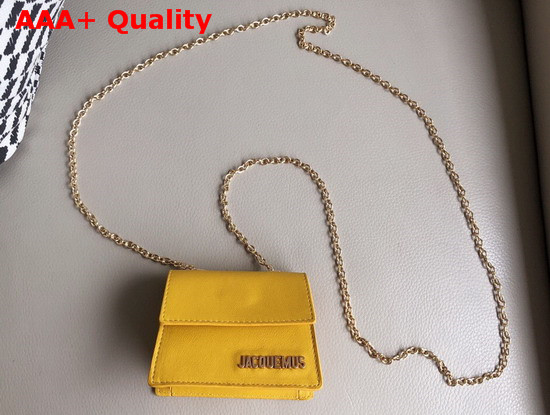 Jacquemus Le Piccolo Mini Crossbody Bag in Yellow Rubberized Leather Replica