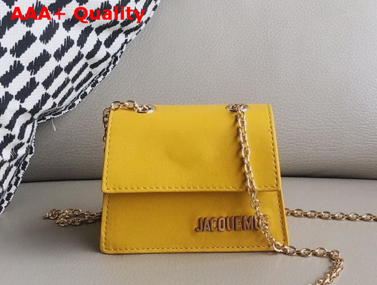 Jacquemus Le Piccolo Mini Crossbody Bag in Yellow Rubberized Leather Replica