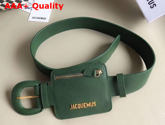 Jacquemus Le Porte Ceinture Leather Belt Bag in Dark Green Replica