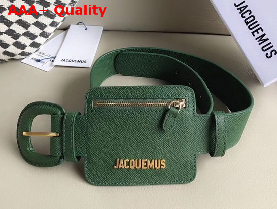 Jacquemus Le Porte Ceinture Leather Belt Bag in Dark Green Replica