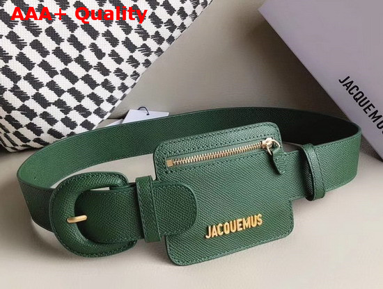 Jacquemus Le Porte Ceinture Leather Belt Bag in Dark Green Replica