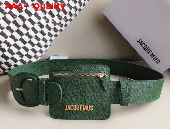 Jacquemus Le Porte Ceinture Leather Belt Bag in Dark Green Replica