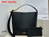Jacquemus Le Regalo Le Chouchou Buckled Bucket Bag in Black Smooth Leather Replica