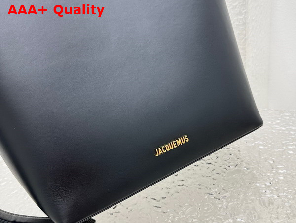 Jacquemus Le Regalo Le Chouchou Buckled Bucket Bag in Black Smooth Leather Replica