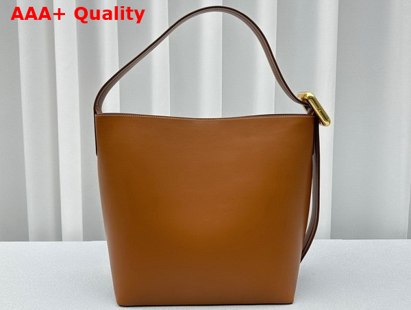 Jacquemus Le Regalo Le Chouchou Buckled Bucket Bag in Light Brown Smooth Leather Replica