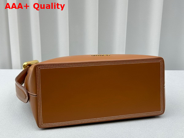 Jacquemus Le Regalo Le Chouchou Buckled Bucket Bag in Light Brown Smooth Leather Replica