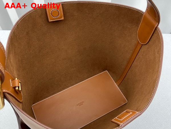 Jacquemus Le Regalo Le Chouchou Buckled Bucket Bag in Light Brown Smooth Leather Replica
