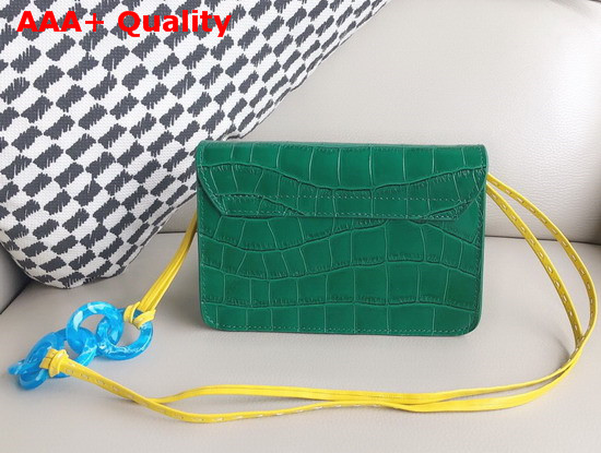 Jacquemus Le Sac Riviera Bag in Green Embossed Croc Effect Leather Replica