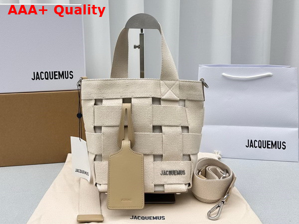 Jacquemus Le Seau Gros Grain Utility Bucket Bag in Light Greige Replica