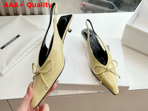 Jacquemus Les Slingbacks Cubisto Basses Pale Yellow Replica