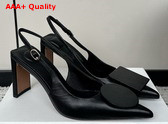 Jacquemus Les Slingbacks Duelo Hautes Black Smooth Leather Sling Backs Replica