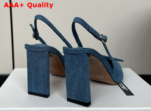 Jacquemus Les Slingbacks Duelo Hautes Blue Denim Sling Backs Replica