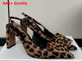 Jacquemus Les Slingbacks Duelo Hautes Brown Leopard Print Pony Hair Sling Backs Replica