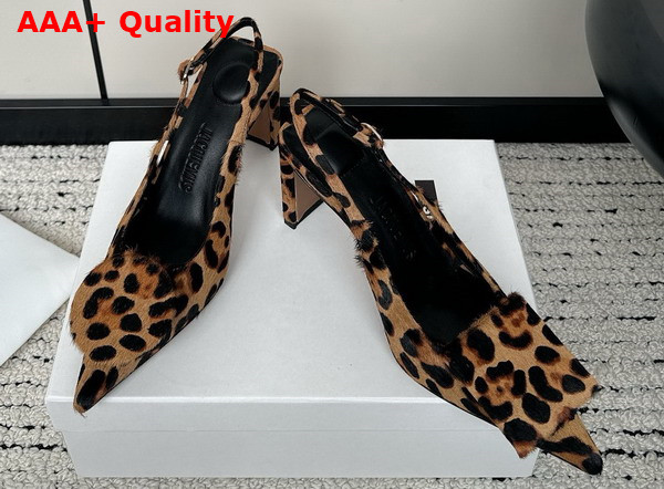Jacquemus Les Slingbacks Duelo Hautes Brown Leopard Print Pony Hair Sling Backs Replica