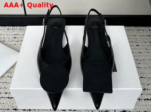 Jacquemus Les Slingbacks Duelo Plates Black Smooth Leather Replica