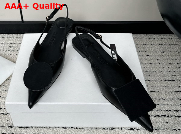Jacquemus Les Slingbacks Duelo Plates Black Smooth Leather Replica