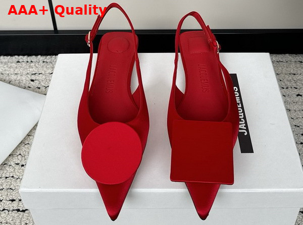 Jacquemus Les Slingbacks Duelo Plates Red Satin Replica