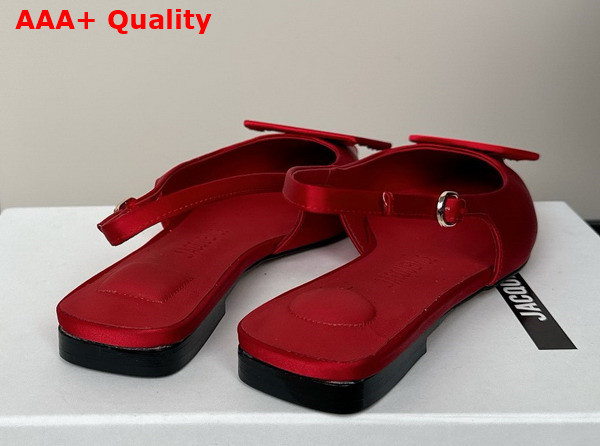 Jacquemus Les Slingbacks Duelo Plates Red Satin Replica
