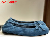 Jacquemus The Ballet Flats Square Ballerina Flats in Blue Denim Replica
