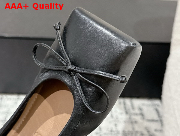 Jacquemus The Ballet Flats Square Ballerina Flats in Black Lamb Leather Replica