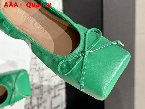Jacquemus The Ballet Flats Square Ballerina Flats in Green Lamb Leather Replica