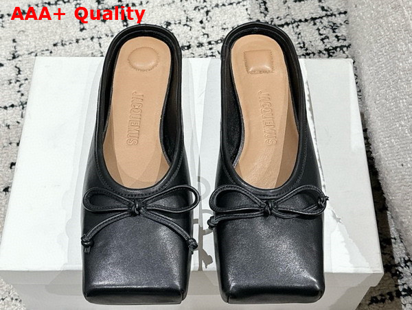 Jacquemus The Ballet Mules in Black Lamb Leather Replica