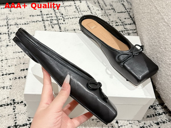 Jacquemus The Ballet Mules in Black Lamb Leather Replica