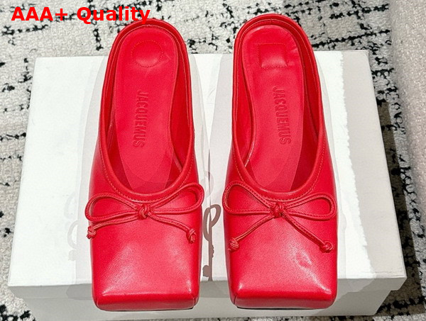 Jacquemus The Ballet Mules in Red Lamb Leather Replica