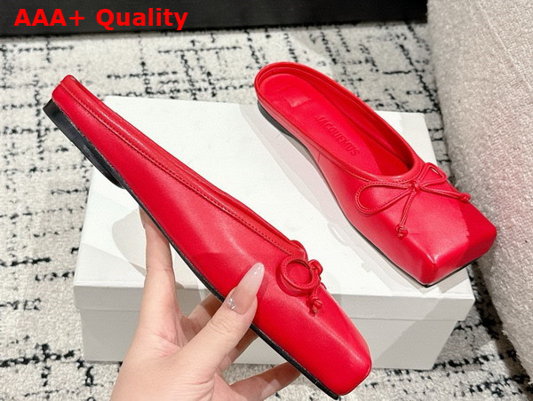 Jacquemus The Ballet Mules in Red Lamb Leather Replica