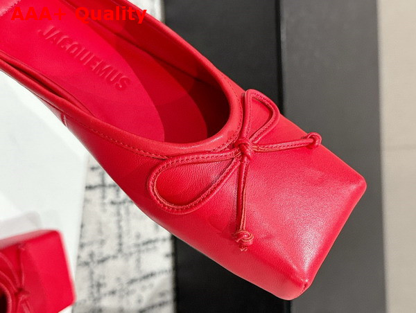 Jacquemus The Ballet Mules in Red Lamb Leather Replica