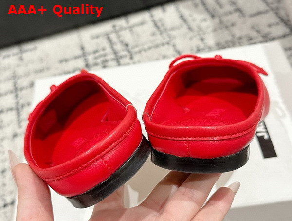 Jacquemus The Ballet Mules in Red Lamb Leather Replica