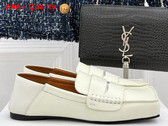 Jacquemus The Carre Loafers in White Grained Calf Leather Replica