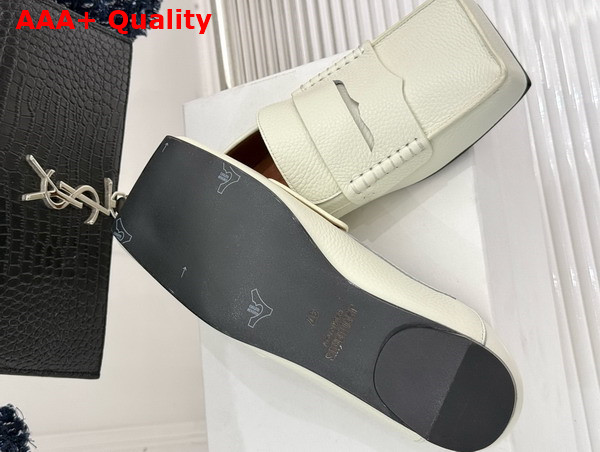 Jacquemus The Carre Loafers in White Grained Calf Leather Replica