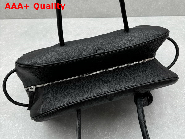 Jacquemus The Large Turismo Bowling Bag in Black Grained Leather Replica